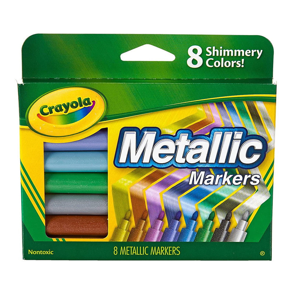 Crayola Metallic Marker Conical Point, Assorted, 8 Ea